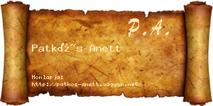 Patkós Anett névjegykártya